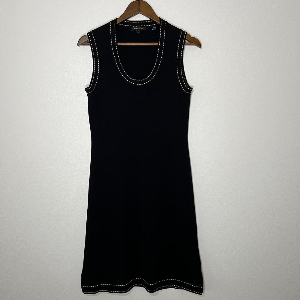 BCBG MAXAZRIA Women's Vintage midi dark acadamia dress